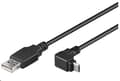 Miniatyrbild 2 av 3: goobay - USB-kabel - mikro-USB typ B (hane) till USB (hane) - USB 2.0 - 1.8 m - 90° kontakt - svart