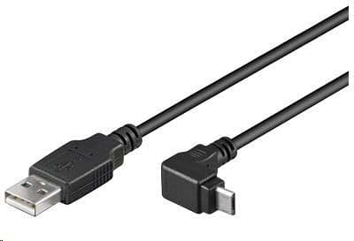 goobay - USB-kabel - mikro-USB typ B (hane) till USB (hane) - USB 2.0 - 1.8 m - 90° kontakt - svart
