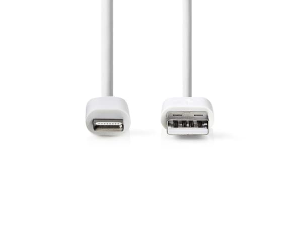 Nedis - Laddnings-/datakabel - USB hane till Lightning hane - 1 m - vit