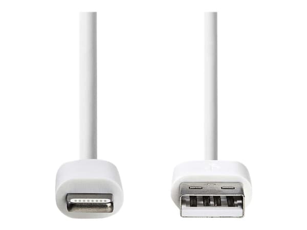 Nedis - Laddnings-/datakabel - USB hane till Lightning hane - 1 m - vit