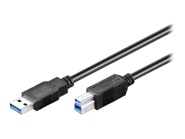 goobay - USB-kabel - USB Type B (P) till USB typ A (P) - USB 3.0 - 1 m - svart