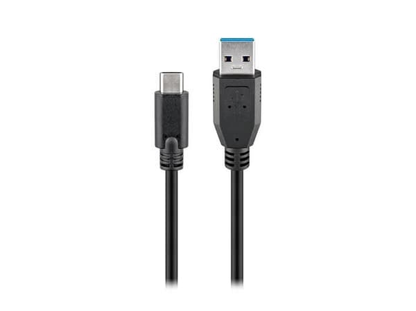 Goobay 73141, 3 m, USB A, USB C, USB 3.2 Gen 1 (3.1 Gen 1), 5 Gbit/s, Svart