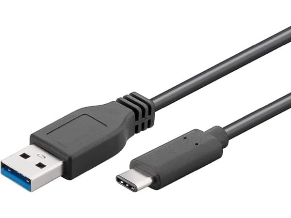 Goobay 73141, 3 m, USB A, USB C, USB 3.2 Gen 1 (3.1 Gen 1), 5 Gbit/s, Svart