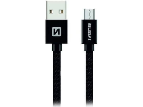 Swissten 71522201, 1,2 m, USB A, Micro-USB B, USB 2.0, 0,48 Gbit/s, Svart
