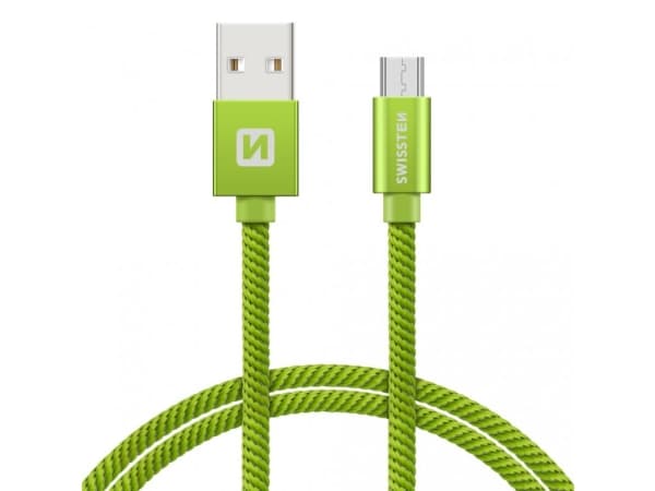 Swissten 71521207, 1,2 m, USB A, Micro-USB B, 480 Mbit/s, Grön