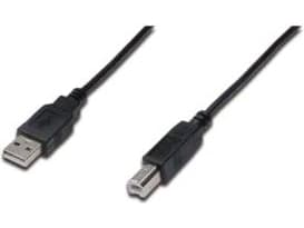 Alcasa USB 2.0 1.8m, 1,8 m, USB A, USB B, USB 2.0, Hane/Hane, Svart