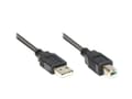Miniatyrbild 1 av 2: Alcasa USB 2.0 1.8m, 1,8 m, USB A, USB B, USB 2.0, Hane/Hane, Svart
