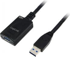 LogiLink 5.0m USB 3.0 M/F, 5 m, USB A, USB A, USB 3.2 Gen 1 (3.1 Gen 1), Hane/Hona, Svart