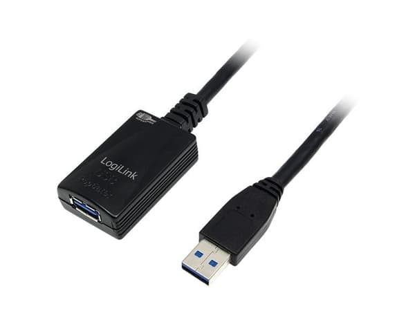 LogiLink 5.0m USB 3.0 M/F, 5 m, USB A, USB A, USB 3.2 Gen 1 (3.1 Gen 1), Hane/Hona, Svart