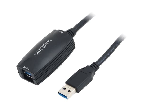 LogiLink 5.0m USB 3.0 M/F, 5 m, USB A, USB A, USB 3.2 Gen 1 (3.1 Gen 1), Hane/Hona, Svart
