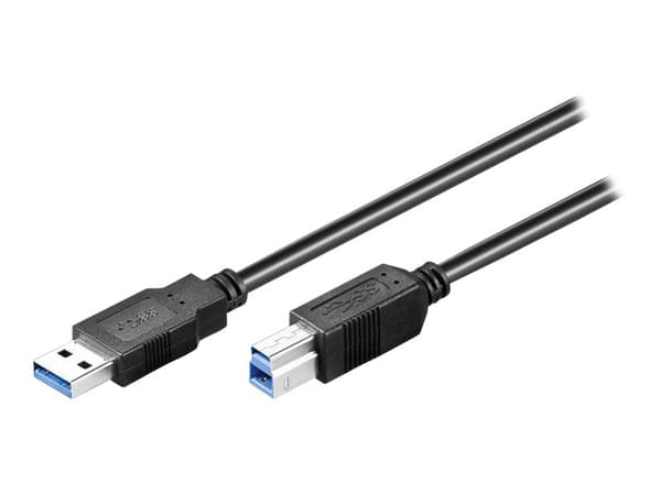 goobay - USB-kabel - USB typ A (P) till USB Type B (P) - USB 3.0 - 25 cm - svart