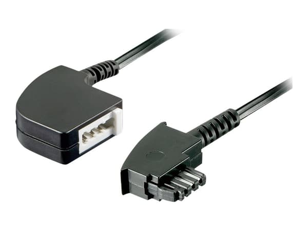 goobay - Telefonförlängningskabel - TAE-F (hona) till TAE-F (P) - 6 m - svart