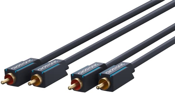 ClickTronic RCA-kabel, stereo Premiumkabel | 2x RCA plugg  2x RCA plugg | 1,0 m | OFC innerledare