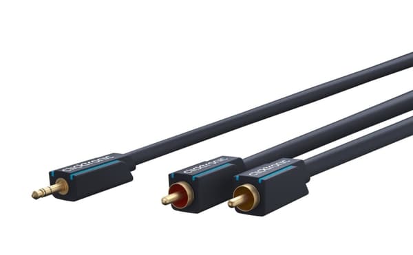 ClickTronic 3,5 mm AUX til RCA-adapterkabel, premium stereokabel, 1x 3,5 mm jackplugg, 2x cinchplugg, 7,5 m, OFC innerleder
