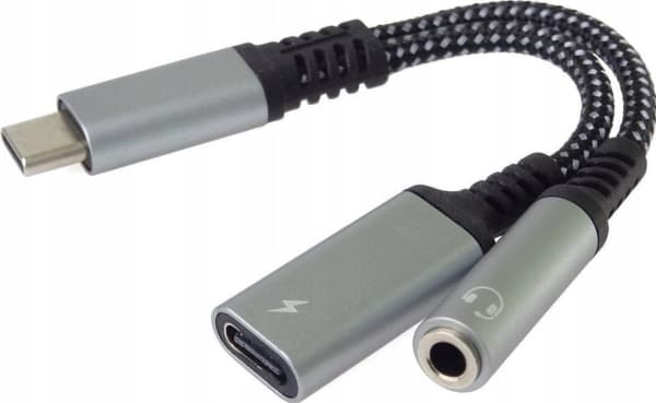 PremiumCord USB-kaapeli PremiumCord USB-C /3,5 mm liitin DAC-sirulla + USB-C lataukseen 13cm