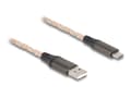 Miniatyrbild 1 av 5: Delock - USB-kabel - USB (hane) till 24 pin USB-C (hane) - USB 2.0 - 5 V - 3 A - 1 m - RGB-belysning - transparent, kopparfärgad