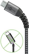 Miniatyrbild 4 av 8: Goobay Micro-USB till USB-A textilkabel med metallkontakter 0,5 m elegant och extra robust anslutningskabel för enheter med Micro-USB-anslutning