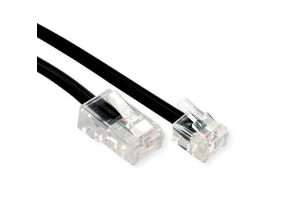 Secomp 11.04.3031, 2 m, RJ-11, RJ-45, Sort, Hankjønn, Hankjønn