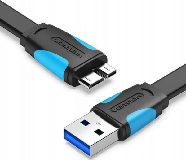 Vention USB-kabel Flat USB3.0 A hann til Micro B hannventil VAS-A12-B200-kabel 2m svart