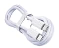 Miniatyrbilde 1 av 2: Nylonflettet USB-C til USB-C-kabel, 1 m, hvit, kompatibel med iPhone 15 - PD60W