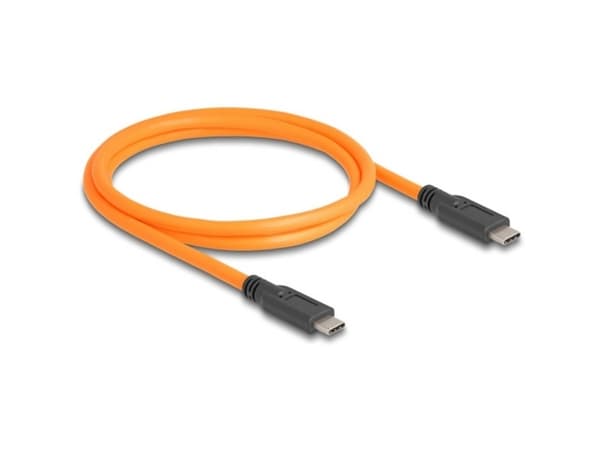 Delock - USB-kabel - 24 pin USB-C (hane) till 24 pin USB-C (hane) - 20 V - 5 A - 1 m - upp till 5 Gbps dataöverföringshastighet - orange