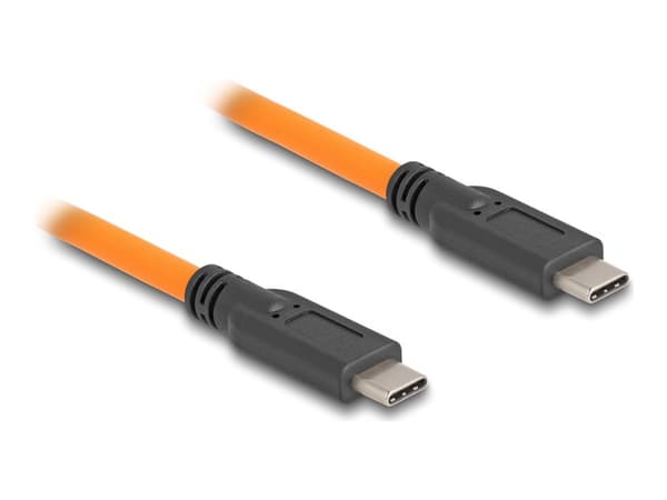 Delock - USB-kabel - 24 pin USB-C (hane) till 24 pin USB-C (hane) - 20 V - 5 A - 1 m - upp till 5 Gbps dataöverföringshastighet - orange