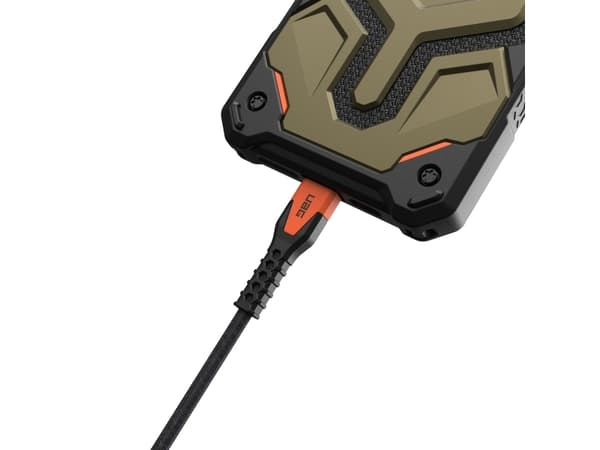 Urban Armor Gear Kevlar, 1,5 m, USB C, USB C, USB 2.0, 480 Mbit/s, Sort, Oransje