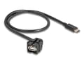 Miniatyrbild 4 av 5: Delock - USB-kabel - 24 stift USB-C (han) till USB (hun) vinklet - USB 2.0 - 0,5 m - sorterad