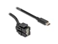 Miniatyrbild 5 av 5: Delock - USB-kabel - 24 stift USB-C (han) till USB (hun) vinklet - USB 2.0 - 0,5 m - sorterad
