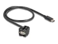 Miniatyrbild 1 av 5: Delock - USB-kabel - 24 stift USB-C (han) till USB (hun) vinklet - USB 2.0 - 0,5 m - sorterad