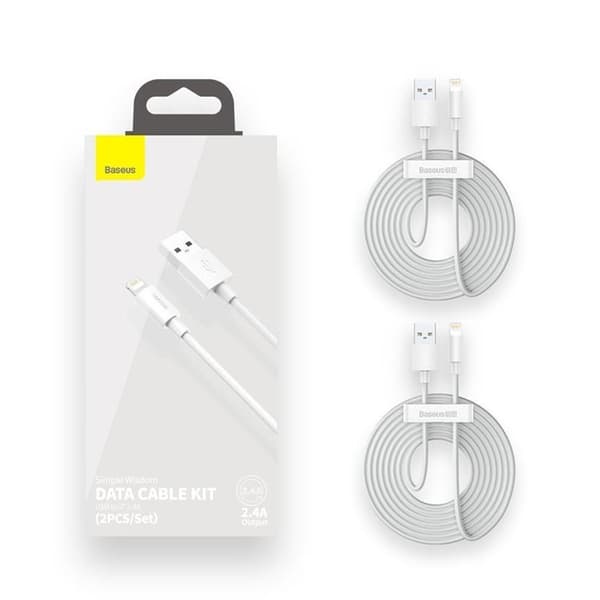 Baseus 2x USB-A till Lightning kabel 1.5m - Vit