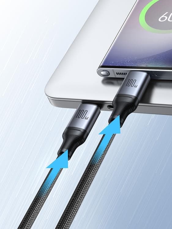 Joyroom 2in1 USB-C till USB-C kabel 100W 1.5m - Svart