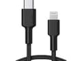 Miniatyrbilde 2 av 5: AUKEY CB-CL02, 1,2 m, Lightning, USB C, Hankjønn, Hankjønn, Sort