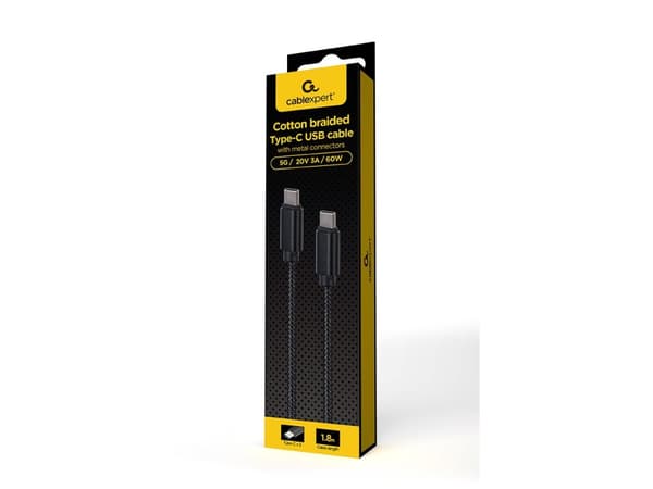 Cablexpert - USB-kabel - 24 pin USB-C (hane) till 24 pin USB-C (hane) - USB 2.0 - 2.1 A - 1.8 m - up to 480 Mbps - svart