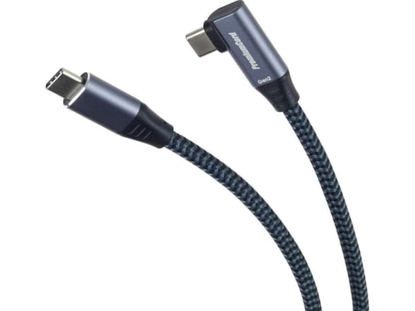 PremiumCord USB-kabel PREMIUMCORD buet USB-C-kabel (USB 3.2 Gen 2, 3A, 60W, 20Gbit/s), kontaktdeksler i aluminium, 1m