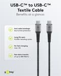 Miniatyrbillede 6 af 8: Goobay USB-C™-till-USB-C™-textilkabel med metallkontakter 1 m elegant och extra robust anslutningskabel för enheter med USB-C™-port
