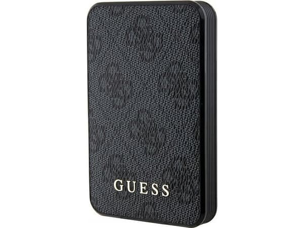 Powerbank Guess Guess Powerbank 15W GUPB5LP4GEGK 5000mAh czarny/black 4G Leather Metal Logo