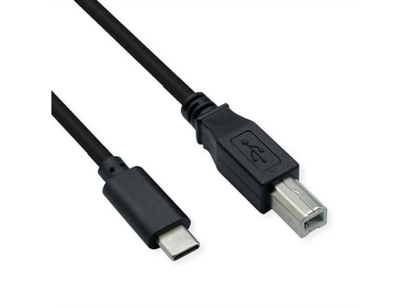 ROLINE 11.02.8338, 4,5 m, USB C, USB B, USB 2.0, 480 Mbit/s, musta