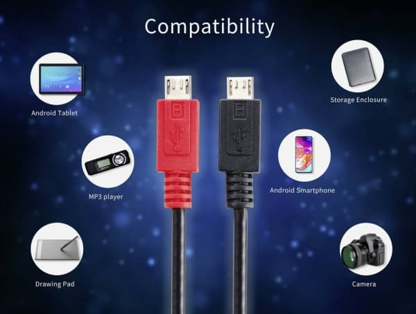 Renkforce USB-kaapeli USB 2.0 USB-mikro-B-kaapeli, USB-mikro-B-kaapeli 0,30 m Sort med OTG-funktion RF-5771772