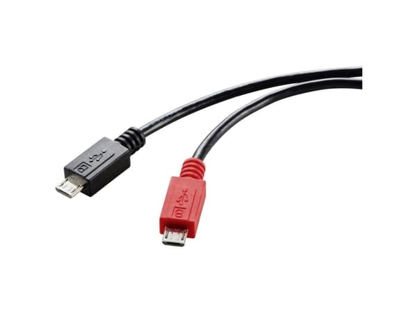 Renkforce USB-kaapeli USB 2.0 USB-mikro-B-kaapeli, USB-mikro-B-kaapeli 0,30 m Sort med OTG-funktion RF-5771772