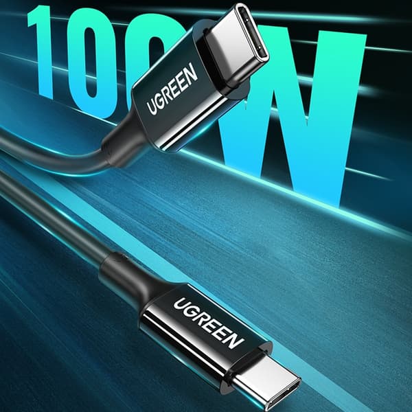 Ugreen US300 USB-C till USB-C kabel 480Mb/s 5A 2m - Svart