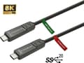 Pikkukuva 4 / 4: VivoLink - USB-kaapeli - 24-nastainen USB-C (han) til 24-nastainen USB-C (han) - USB 3.2 Gen 2 / DisplayPort 1.4 - 5 - 20 V - 10 m - lajittelu
