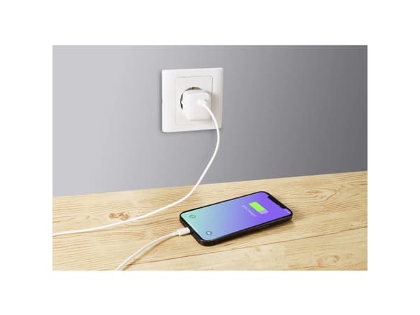 Renkforce RF-5724080, 2 m, Lightning, USB C, Hankoppling, Hankoppling, Vit