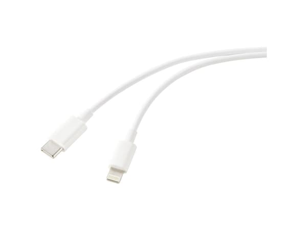Renkforce RF-5724080, 2 m, Lightning, USB C, Hankoppling, Hankoppling, Vit