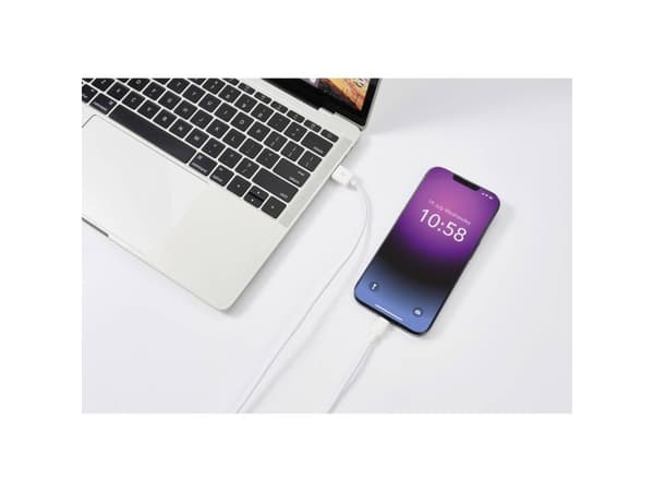 Renkforce RF-5724088, 3 m, Lightning, USB A, Hankoppling, Hankoppling, Vit