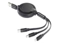 Miniatyrbild 1 av 5: Renkforce RF-5800360, 1 m, USB A, USB C/Micro-USB B/Lightning, USB 2.0, Svart