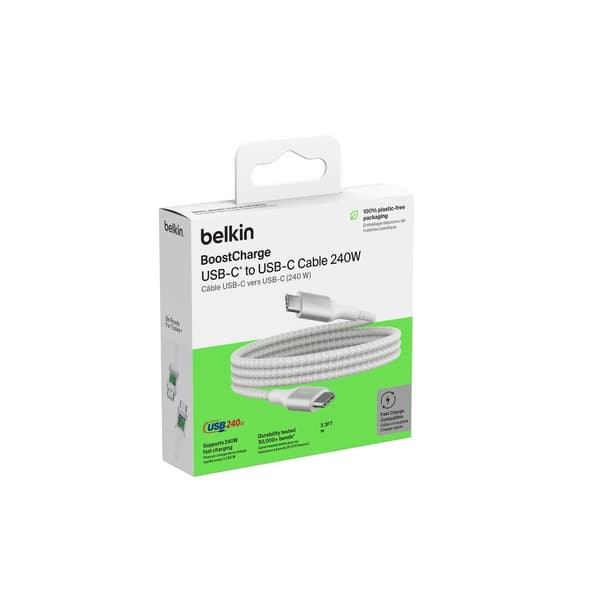 Belkin BOOST CHARGE 240W USB-C til USB-C-kabel, 1 m, hvit