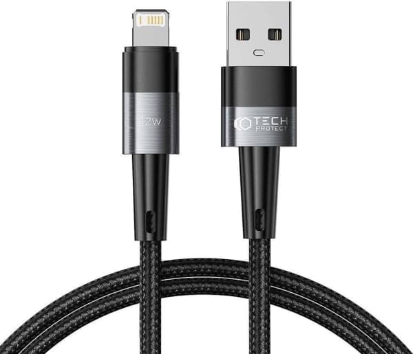 Kabel USB Tech-Protect USB-A - Lightning 1 m Szary (9490713934166)