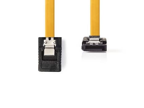 Nedis CCGP73255YE10, 1 m, SATA 7-pin, SATA 7-pin, Uros/uros, Musta, Keltainen, Yläreuna