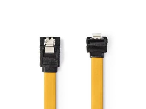 Nedis CCGP73255YE10, 1 m, SATA 7-pin, SATA 7-pin, Uros/uros, Musta, Keltainen, Yläreuna